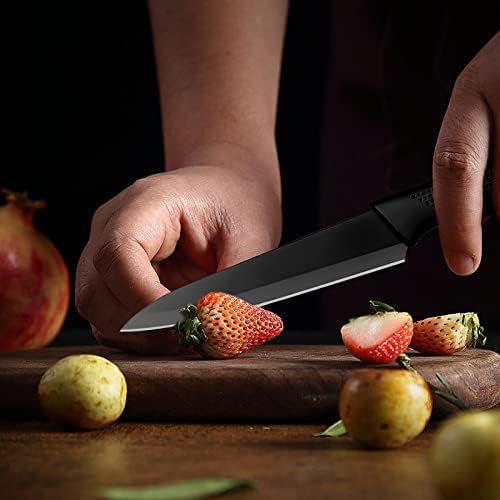 Lomgwumy nož za čišćenje, 3 oštra i izdržljiva noža za voće, izuzetna i lijepa, crna oštrica je