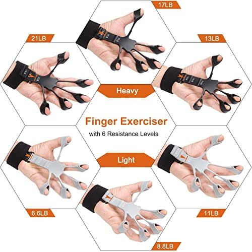 Finger Forrener - prijenosni ručni stisak Forrener Finger Exerciser-izdržljivi vježbač prsta sa 6 otpornih