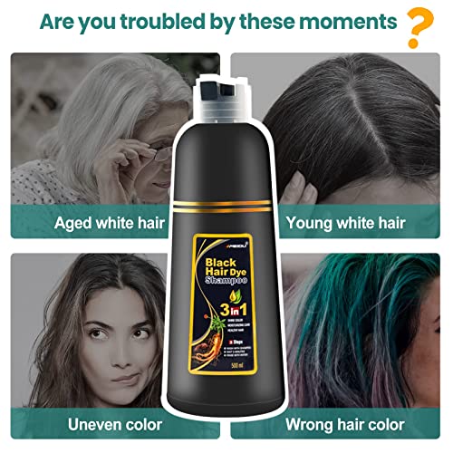 Meidu Black Instant Hair šampon za sijedu kosu za žene i muškarce,3 u 1 biljni sastojci, prekrivanje