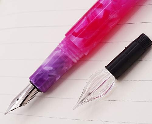 Olovka za olovke za fotografije Fine Nib i staklo Dip olovka Gradient Violet celuloidni, mini