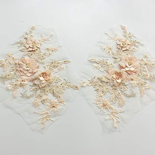 Vezeni biser vruće izbušene trodimenzionalne čipke čipke za cvijeće 3D serije Vjenčanica / haljina / performanse