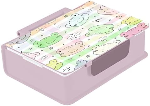 Mnsruu Bento Box Šarena žaba Slatka kutija za ručak Bento kutija za odrasle djecu 1000 ml obrok za ponovno