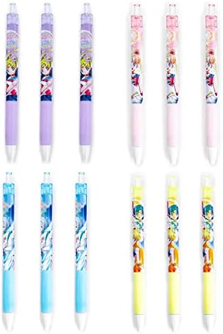 12 kom Anime mjesec slatka gel olovka crna masta 0,5 mm hemijska olovka, fino poena za pisanje gel olovke, školski pribor za djevojke