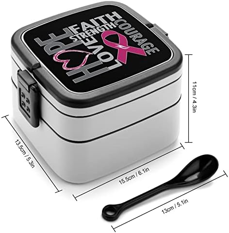 Svjesnost s rakom dojke Bento kutija Dvostruki sloj Sve u jednom kontejner za ručak sa kašikom za piknik