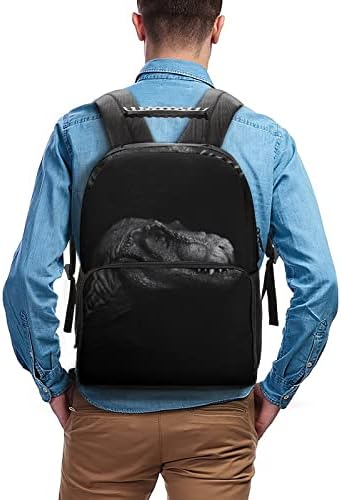 T-Rex Dinosaur na tamnom 16-inčnom ruksaku radne putne torbe podesivi dnevni ruksak s džepovima za flaše