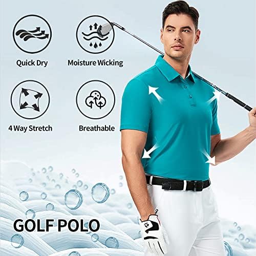 Damipow Premium golf košulje za muškarce Dry Fit Performance Polo kratka rukava sa kragnom