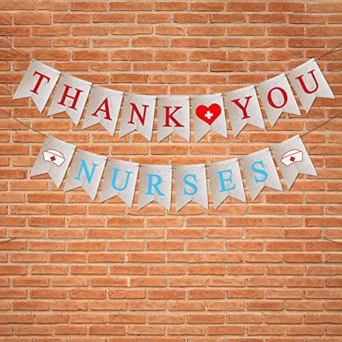 Jute Burlap Hvala medicinskim sestrama Baner rustikalne medicinske sestre