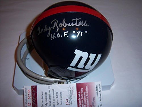 Andy Robustelli Giants Jsa/coa potpisali mini kacige sa autogramom NFL Mini kacige