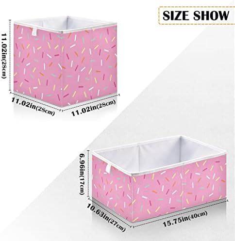 Kataku ružičaste punje kocke za organizaciju za organizaciju, pravokutne kocke za pohranu tkanina za odlaganje za Cube Organizator sklopivih košara za pohrane za police dnevni boravak
