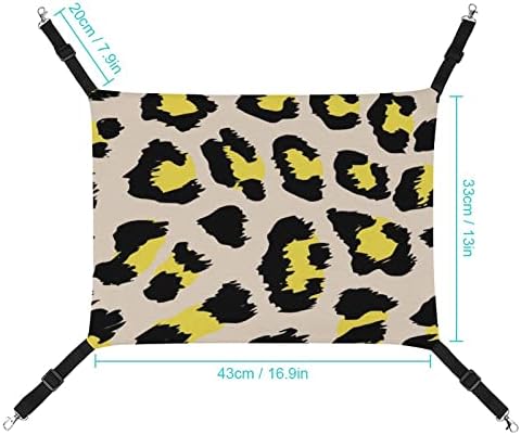 Viseća mreža za kućne ljubimce Žuti Leopard za mačke spavaći krevet sa podesivim naramenicama i metalnim kukama