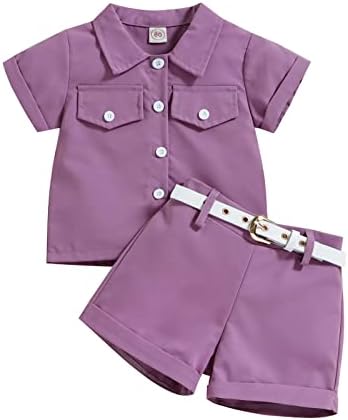 XBGQASU Ljetne toddlere Djevojke kratkih rukava i kratke hlače Outfit Outfit New Baby Girl Dolazak