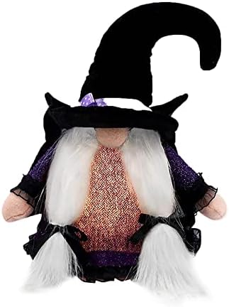 Halloween užareni gnomi ukrasni ukrasi TOP HAT kratki noge bez limenke lutke svjetlosne čarobne zabave Crystal