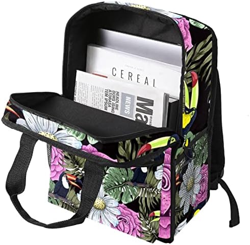 Tbouobt putni ruksak lagani laptop Ležerni ruksak za žene Muškarci, tropski listovi cvjetni papagaj