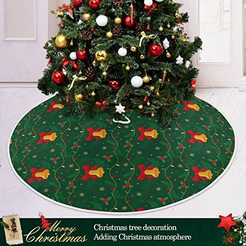 Oarencol božićna svjetla zvona božićna suknja 36 inča holly napušta zelene Xmas Holiday Party