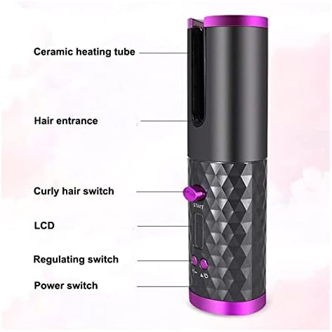 Vogue punjivi automatska kosa za kosu za žene prijenosna kosa za kosu za kosu LCD ekran Keramički kovrčava rotirajuće