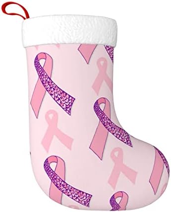 CustodWarf ružičasta vrpca - Svjesnost raka dojke Christma čarape Xmas Dekoracije za božićne čarape