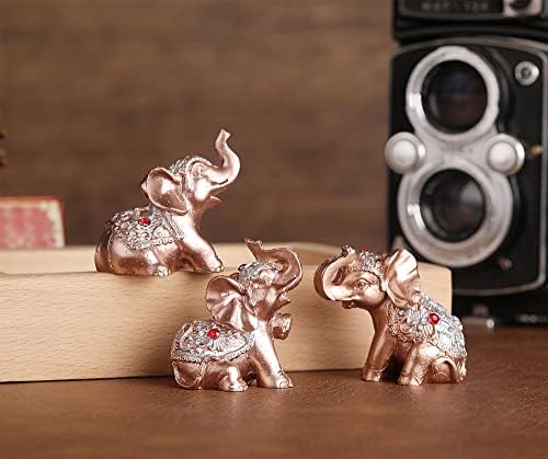 Set 6pcs Feng Shui Pinky Rose Gold Boja malih slonova statua FIGURINE Početna Dekor Collection