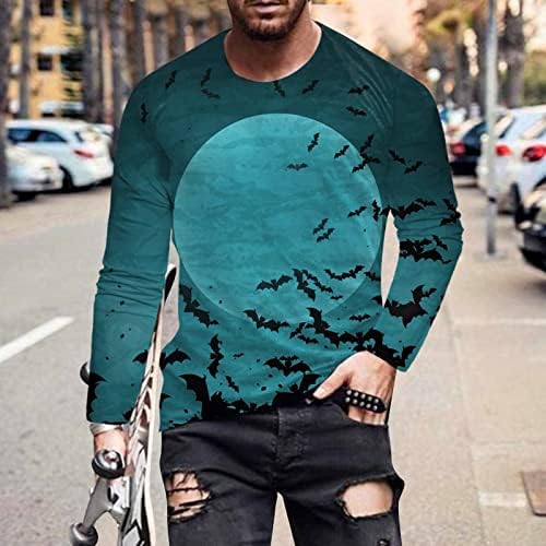Muška modna casual Halloween Crew Crew 3D digitalni tisak majica s dugim rukavima majica Košulje Stretch vježba