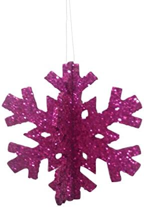 C& F Home Glitter 3D Purple Snowflake Božić Božić Ornament Purple