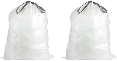 Plasticplace Trash vrećica 50 Broj 10-10.5 Gallon / 38-40L 21 x 28 i tra275Wh prilagođene vreće za smeće │ SimpleHuman kod R Kompatibilan je │ bijeli 2,6 galon / 10 litara │ 16,5 x 18 bijeli
