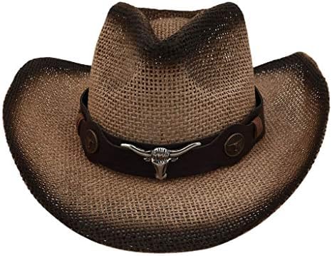 Kožni široki rudni kišni kape Holivudski kaubojski kape za muškarce i žene, zapadni kožni kaubojski