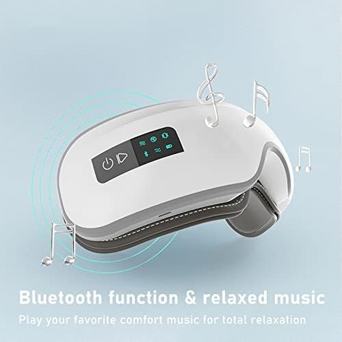 Masager za oči Bluetooth grijanog očiju za migrene sa muzikom, 180 ° preklopno 15 min automatski