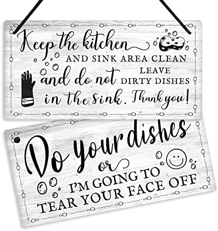 Putuo Decor Kuhinjski znak, ne ostavljajte prljavu posuđe u sudoperu, reverzibilni dvostrani