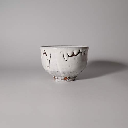 Bijeli Hagi Matca Chawan teabowl. Masahiko Otani. Japanska keramika Hagi Yaki.