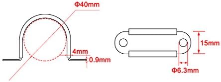 UXCell 40mm dia EPDM gumene obložene u obliku cijevi cijev žice CLAPS 3pcs