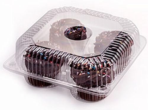 4 Pretinca Za Cupcake Kutije | Prozirna Plastična Posuda Za Cupcake - Držači Za Cupcake Za Jednokratnu