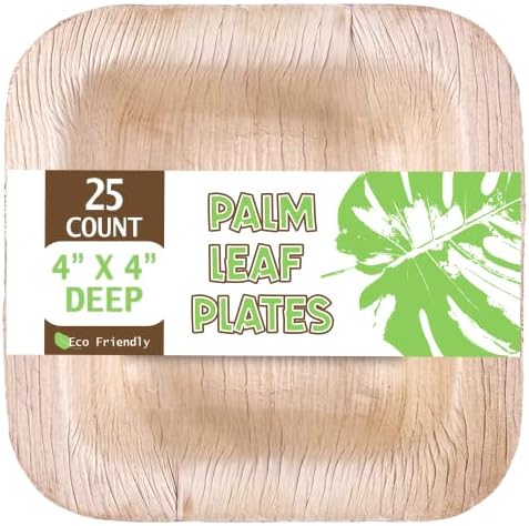 Verterra palmine ploče, kompostabilno - širok 4 inča, 1 inčni duboki - poput bambusovih ploča za jednokratnu upotrebu biorazgradive ploče, mikrovalne pećnice i pećnice, čvrste eko-prijateljske ploče