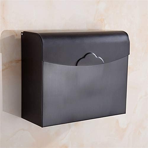 XFXDBT zidni nosač bakra za toaletni papir, vijak za koluti za toalete Montaža četkana toaletna kabina Držač rolanica Kuhinja-crna 24.5x10x20cm