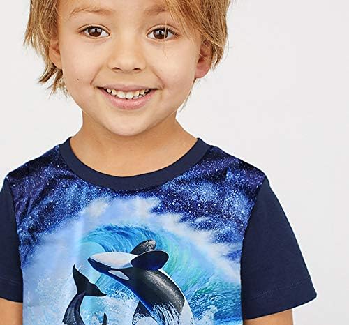Majica za dječake dinosaurusa kratki rukav 3D majica ljetna djeca životinjske grafičke pamučne majice