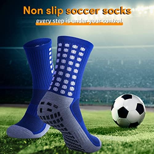 Pozcmjm Muške nogometne čarape sa hvataljkama protiv klizne atletske bolničke bolničke bolnice 1/3 / 5pairs multicolor čarape