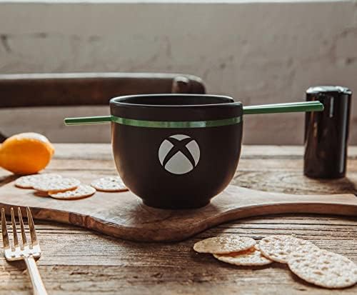 UKONIC Xbox serija X logo Black keramički set za večeru | Uključuje 20-uncu Ramen Noodle Bowl