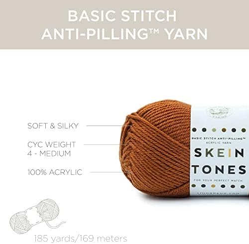 Lion Brand Yarn Basic Stitch Anti Pilling Yarn, Atomic Pink