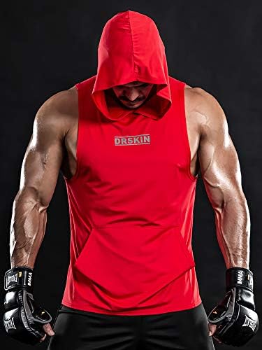 DRSKIN 2 ili 1 paket muški rezervoar s kapuljačom bodybuilding mišić odsječene majice sa kapuljačom