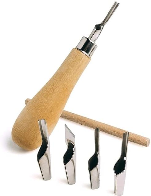 BMBY - 2x Lino blok rezanje gumeni pečat rezbarenje alata sa 10 oštrica Drvo ručka grafika rezbarenje alata Set -