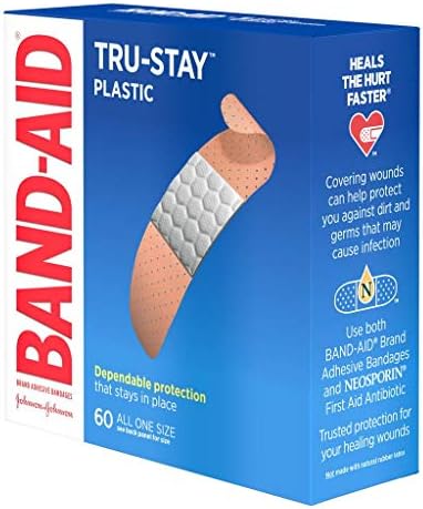Band-Aid Brend Tru-Stay Plastične Trake Ljepljivi Zavoji Sve One Veličine 60 Count
