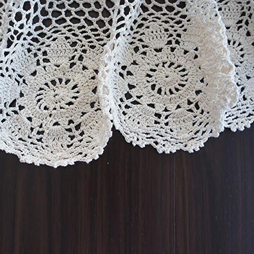 Ustide Crochet Okrugli stolnjak 60-inčni bijeli pamučni čipkasti tablice stol prekriva stol za trbuh stola