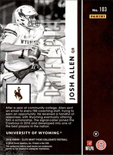 2018 Panini Elite Nacrt varijacije # 103 Josh Allen Wyoming Cowboys Rc Rookie Football Card