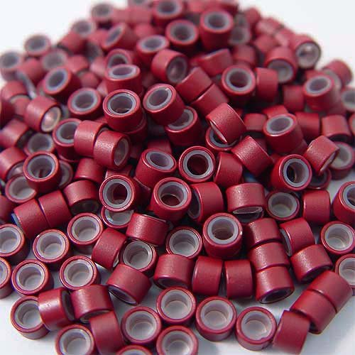 500 kom 5mm svijetlo bordo crvena boja Silikonski obloženi mikro prstenovi linkovi perle Linkies za i bonded vrhom