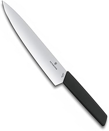 Victorinox 6.9013.22 B Švicarski moderni nož za rezbarenje mesa, sečenja i narezivanja mesa, povrća ili voća ravna sečiva u crnoj boji, 8,7 inča