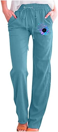 Annhoo Ispiši labave pantalone za žene posteljina salon rucked bljeskalice donje ravne noge za čizme hlače teen djevojke 2023