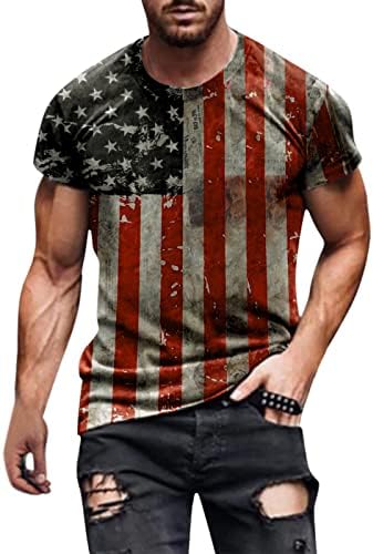 ZDDO Dan nezavisnosti Muški vojnik kratkih rukava Majice Summer Vintage Patriotska američka zastava