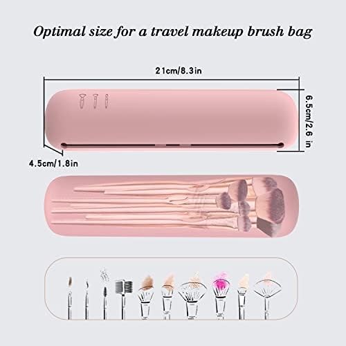 SIDINIC putni držač četke za šminkanje, magnetna silikonska kozmetička torba protiv pada, mekani i
