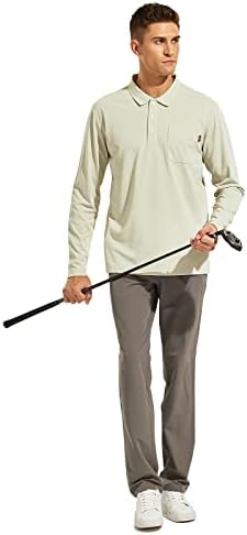 Položni džep s dugim rukavima Mier-a Brzo suho ovratni posao Golf Planinarska majica, UPF 50+