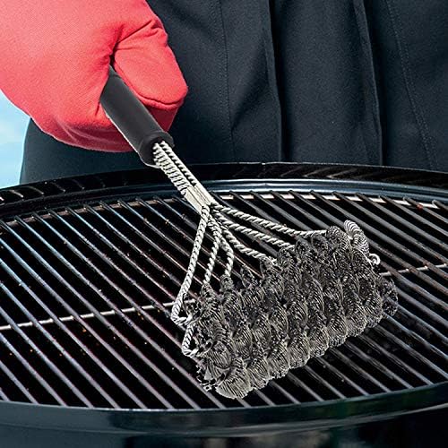 Roštilj za čišćenje alata za čišćenje od nehrđajućeg čelika žica četkica četkica za čišćenje netaknuta, s ručkom trajnom kuhanom priborom