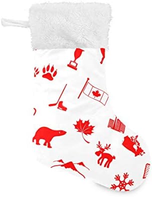 Pimilagu Canada tematski tematski simboli ikone Božićne čarape 1 paket 17.7 , viseći čarape za božićnu ukrasu