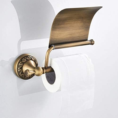 Xjjzs toaletni držač za papir-čisti bakar retro kreativni toaletni držač za toaletni papir Držač na zidu,